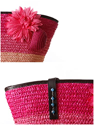 Bolso de Playa de Paja para Mujer Grande miniatura 6