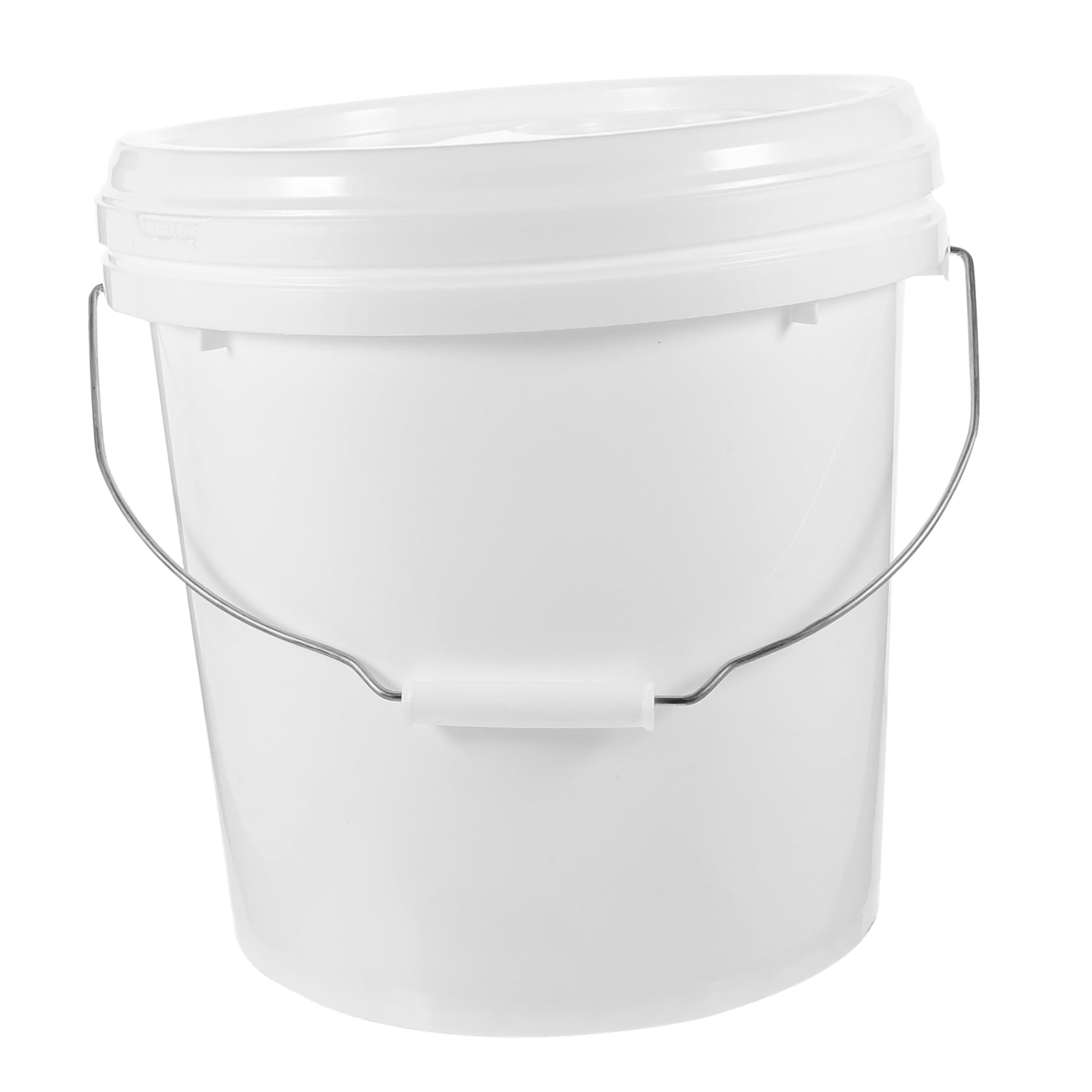 Cubo de Hdpe Blanco de 10 litros de Pintura Multifuncional con Tapa Resistente y Fácil de Transportar para Almacenar y Mezclar Pintura