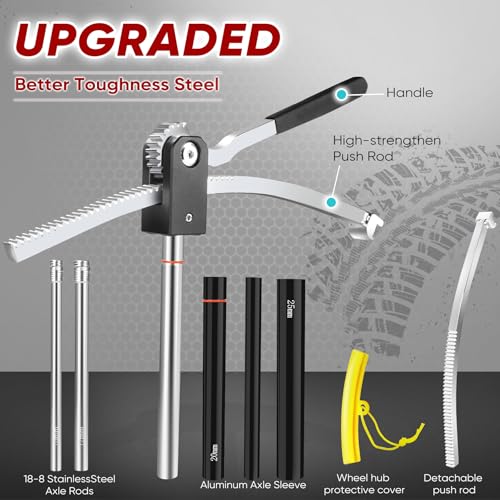 Image of Dirt Bike Tire Changing Tool Kit Complete Package for Motocross, Enduro, Dirt Bikes 16 inch-21 inch Wheels, Includes 15 /17 /20 /25mm Axles, Black