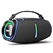 RIENOK 100W Bluetooth Lautsprecher mit 2+2 Channel, 30 Std. Laufzeit Musikbox Support USB TF und AUX mit RGB Licht, IPX6 für Outdoor Sound Party Werkstatt Baustelle Marktstand