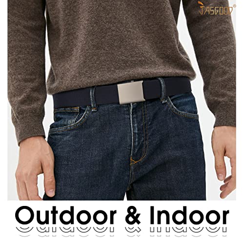 JASGOOD 2 Pack Canvas Web Belt for Men Adjustable Cloth Fabric Military Belt with Metal Buckle2