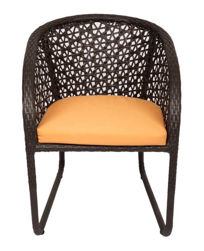 Urban Garden Patio Seating Chair and Table Set Outdoor Balcony Garden Coffee Table Set Furniture with 1 Square Table and 4 Chairs Set (Dark Brown) 1