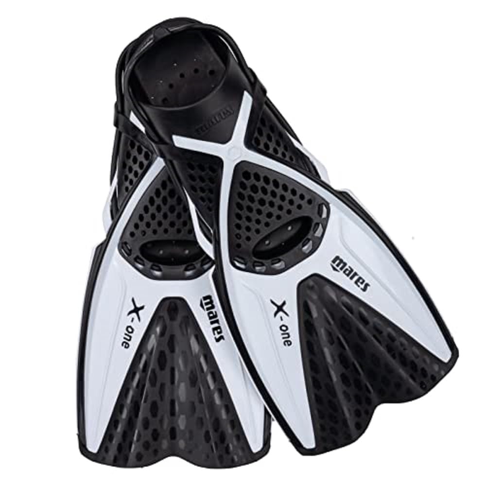 Mares X-One - Short Snorkelling Fins, Lightweight Open Heel Design, Perforated Foot Pocket, Channel Thrust Technology, Travel and Tropical Diving