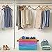 Wooden Colored Rainbow Storage Basket Bin Large Fabric Toys Storage Cube Box with Handles Collapsible Closet Shelf Cloth Organizer Basket for Nursery Bedroom