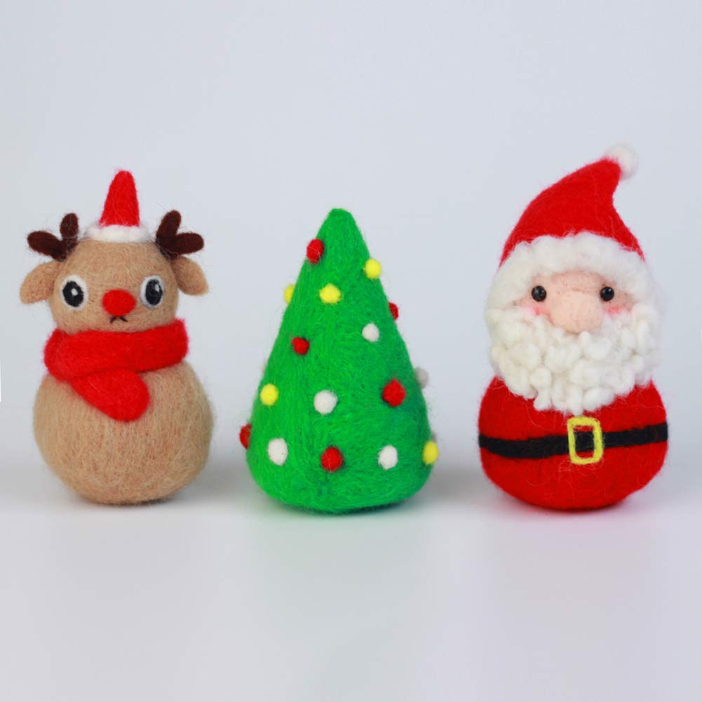 Lot De 3 Kits Couture Et Feutrage Noël - Guirlande Et Aiguille - Loisirs Créatifs