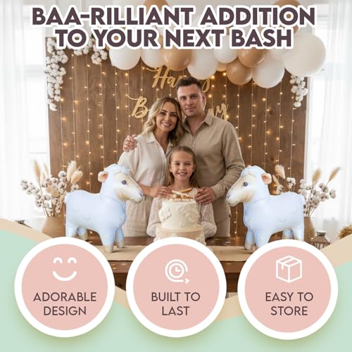 Image of Inflatable Lamb, Decorations for Birthday Party Supplies, Sheep Farm Animal Theme Gifts, Blow Up Lamb Decor, Inflables Para Fiestas Goat Balloon, Fun Decoy Inflatable Party Decoration