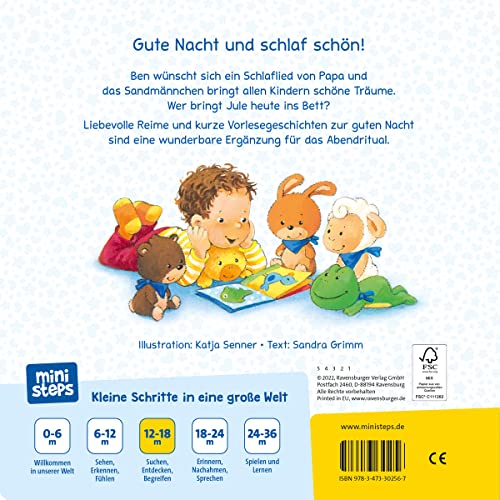ministeps: Mein erstes großes Gutnacht-Buch: Vorlesebuch ab 12 Monaten, Babybuch, Pappbilderbuch: Ab 12 Monaten