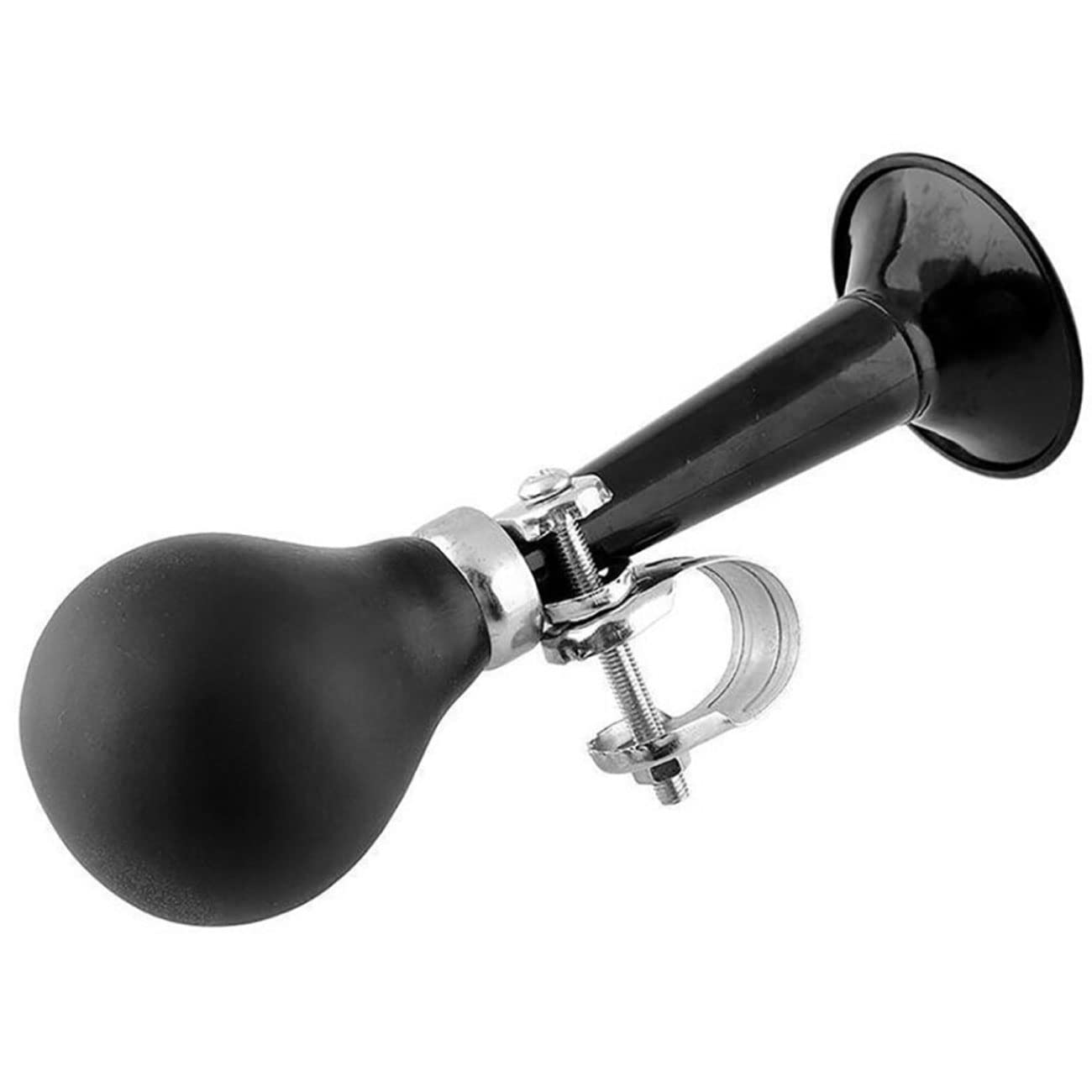 Metal Air Horn for Bicycle, Vehicles, Golf Carts - Bike Bells With Rubber Squeeze, Kids Bike Accessory, 7 Inches (Black)