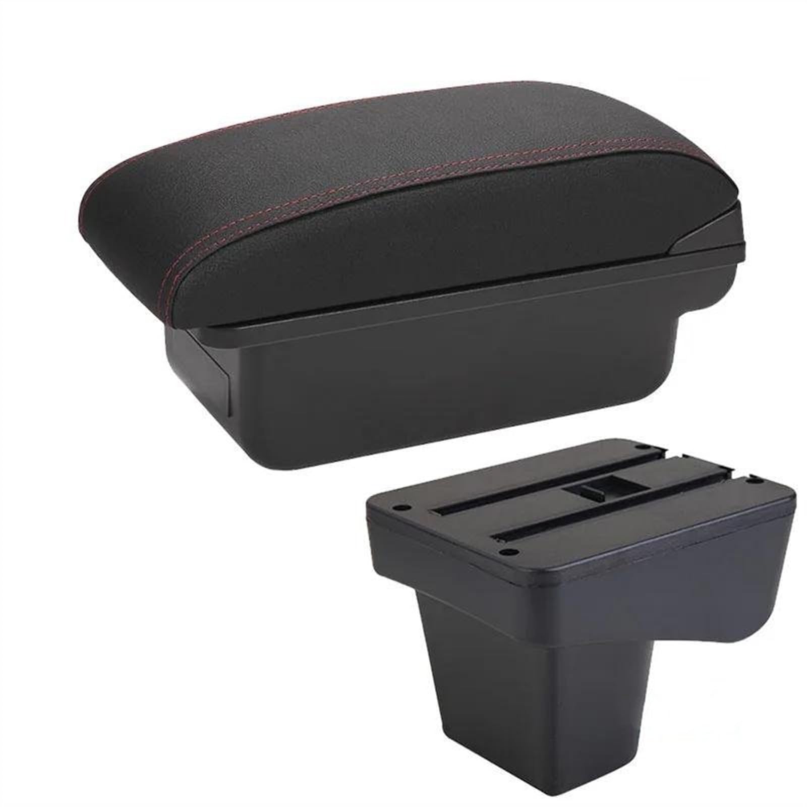 NMJLQW Storage Rack Car Center Console Storage Box Multifunctional Armrest Storage Box Interior Accessories For Suzuki For Vitara(C1 Black red NO USB)