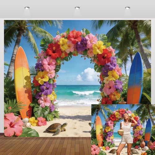 Bannière de décoration plage tropicale 3x2,4m pour réussir vos photos de fête prénatale