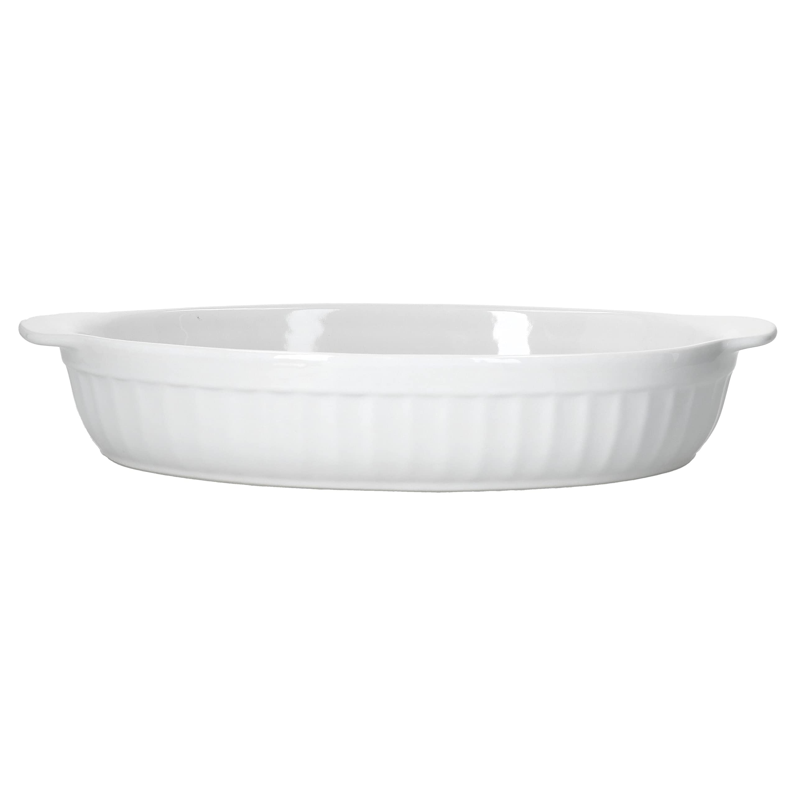 MamboCat Lot de 2 grands plats à gratin ovaux avec anses I Blanc Céramique 1,8 l Passe au four I Bols de service Blanc ignifuge I Plat antipastique I Plat à four 36 cm