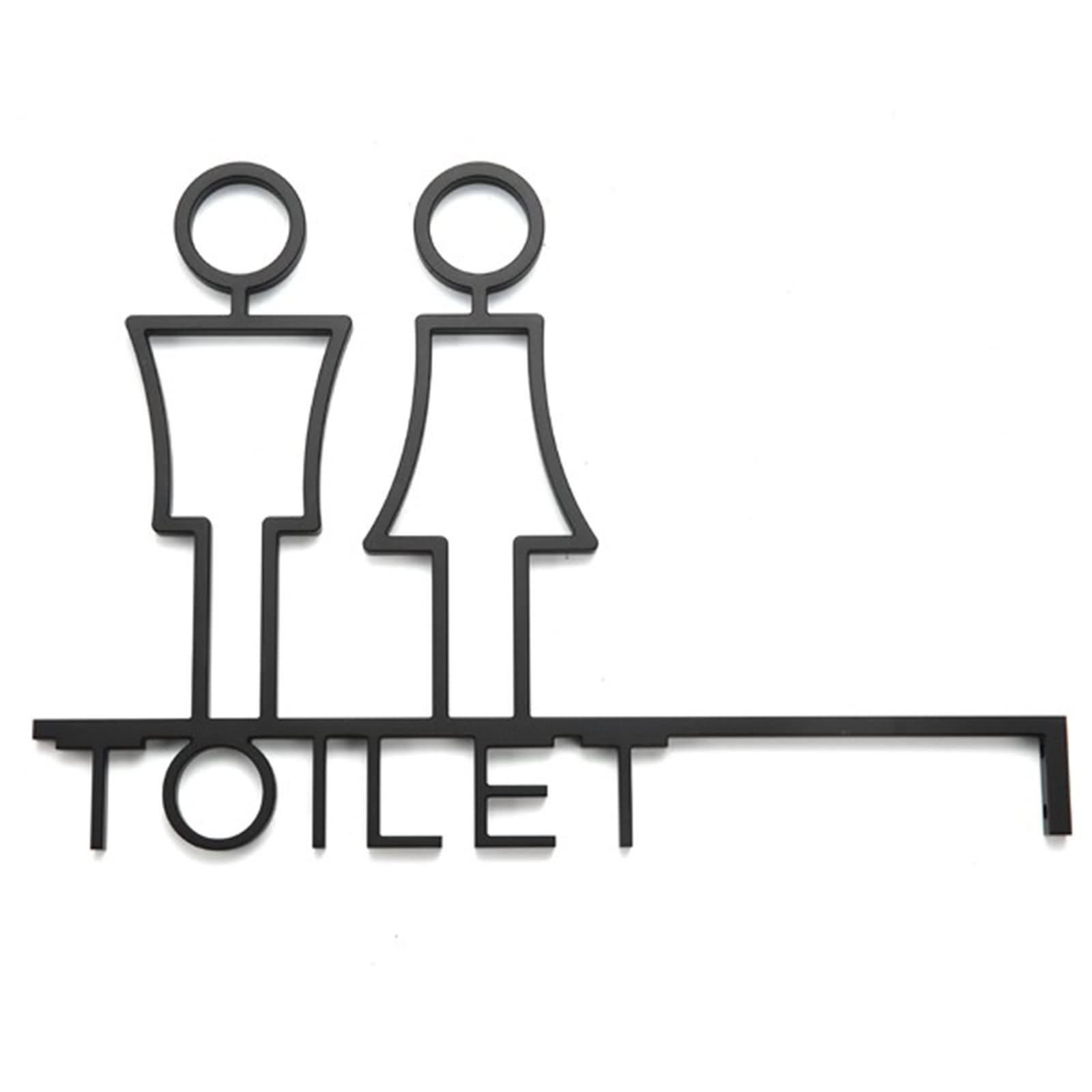 OLSKFUH Men And Women Toilet Sign, Bathroom Sign Decor, Brushed Aluminum Toilet Signs, Toilet Sign With Arrow,B