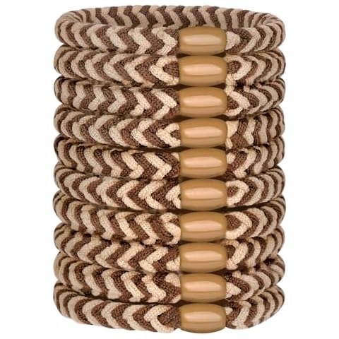 JessLab Colorful Nylon Hair Ties, Pack of 10 Assorted Elastic Hair Ties for Women, Soft and Stretchy Hair Accessories in Vibrant Colors, Color Mixing #3 Cover