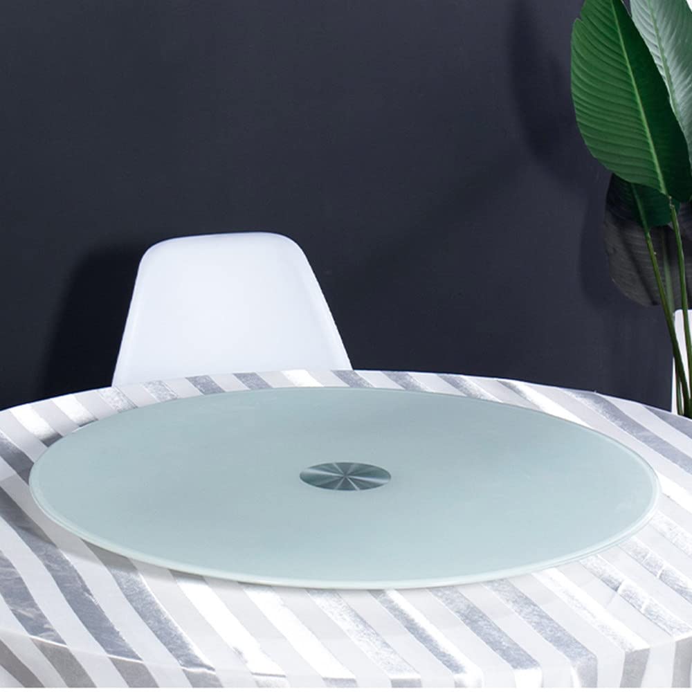 Plateau tournant en verre 80cm pour table à manger avec roulement silencieux