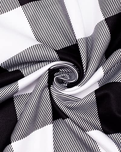 Alimens & Gentle Women's Pajama Pants Buffalo Plaid Bottoms Cotton Stretch Sleep Pant With Pockets Sleepwear Black&White Small #TOP4