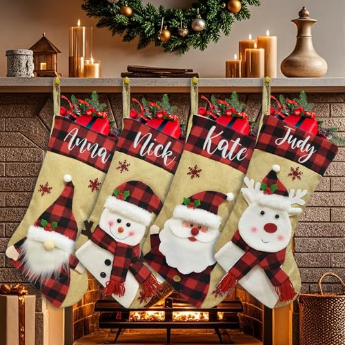 Calza Befana Personalizzata - Calze Natale da Appendere con Nome, Calza Natalizie da Appendere Vuota Grande, Calze...