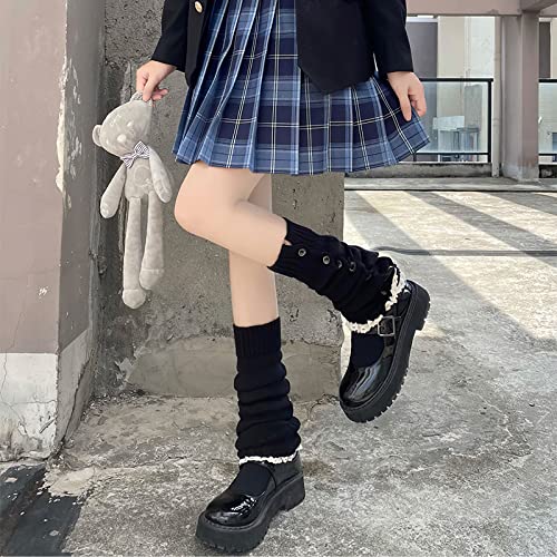 Image of Lebaley Kawaii Leg Warmers Y2K Harajuku Legs Warmer for Girls Women Lolita Accessorie Gothic Long Sock Winter Ankle Warmers