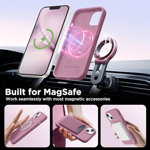 Image of GolbinBox Magnetic for iPhone 13 /14 Case, Silicone Cover, Blackcurrant