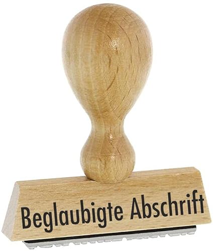 Lagerstempel – Beglaubigte Abschrift - von Kaufhaus2010 Buchenholzstempel – Lagertextstempel zur Kennzeichnung von Rechnungen und anderen Dokumenten – präziser Textstempel ideal für Buchhaltung & Co