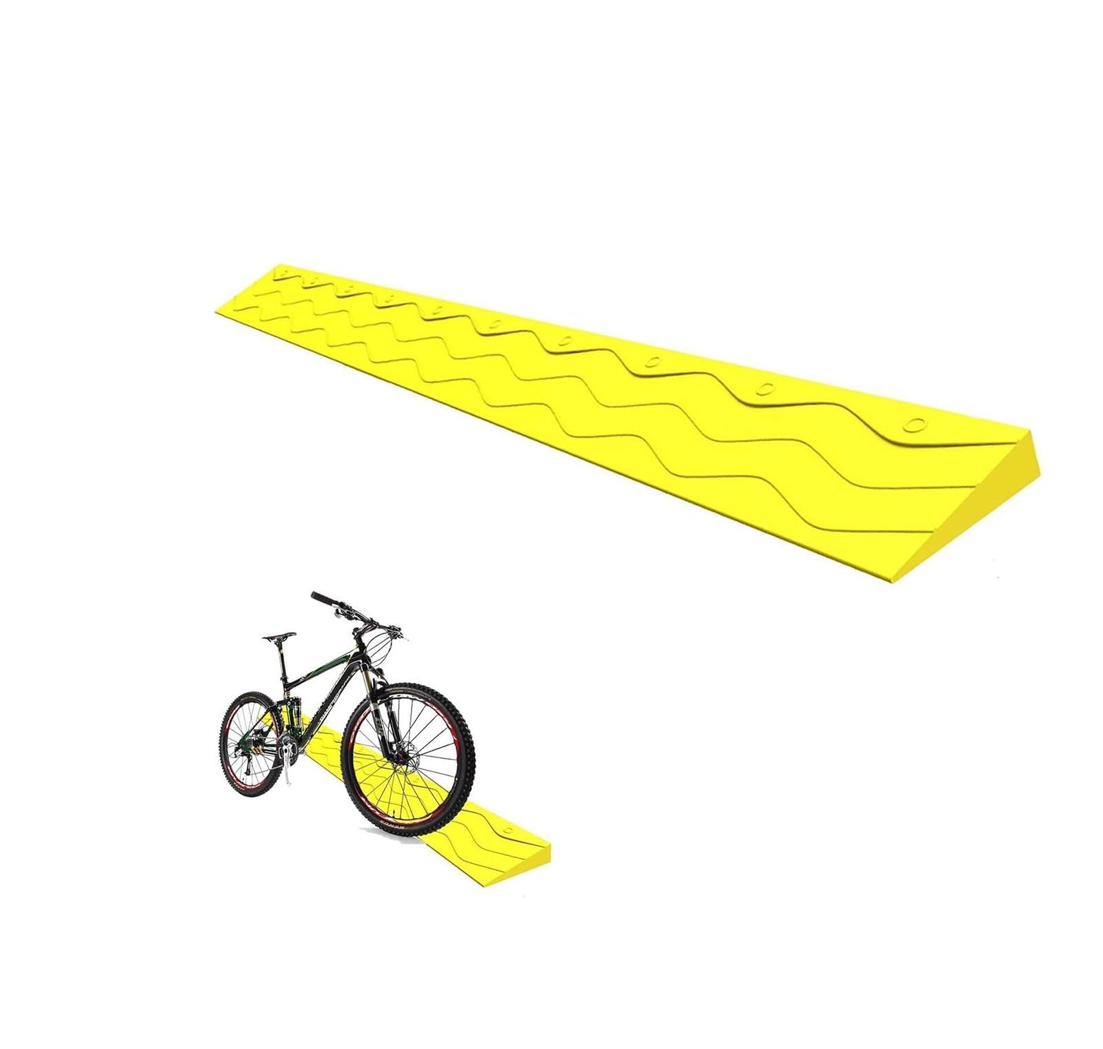 Rampa para Silla de Ruedas,100CM/39.4 Plástico Bordillo Rampa Antideslizante,Rampa de Umbral, Portales, Escaleras, Escalones, Bordillos y Scooters de Movilidad, Rampa de Scooter y Robot(Yellow,100x16x
