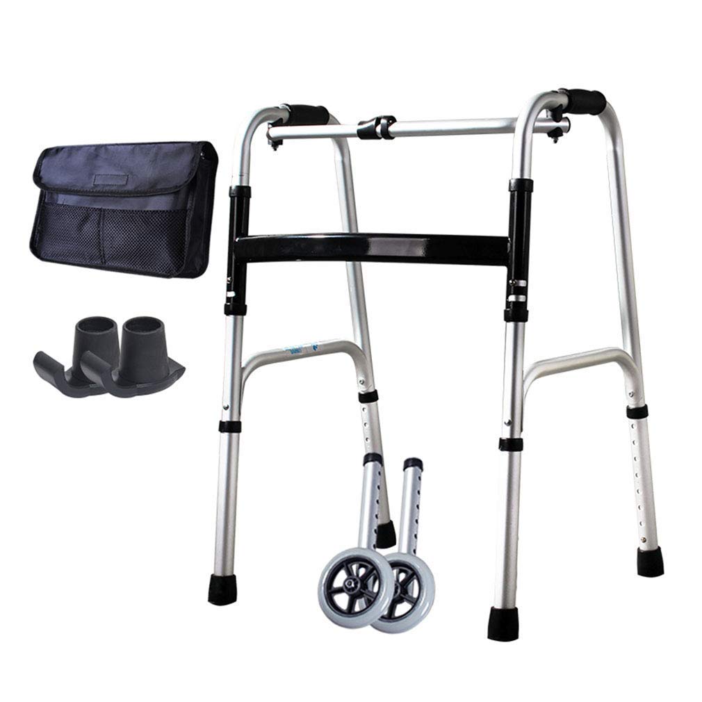 Cesta para Andador para Personas Mayores, Carrito Plegable para Andador con 2 Ruedas y Bolsa de Transporte, Estructura para Caminar | Ayuda para la Movilidad | Andadores con Ruedas