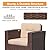 Super Patio 8 Pieces Outdoor Patio Furniture Set with 45” Fire Pit Table, Rattan Patio Conversation Sets with 50000 BTU Gas Fire Pit, Wicker Sectional Sofa Set with Storage Box, Brown(Without Table)