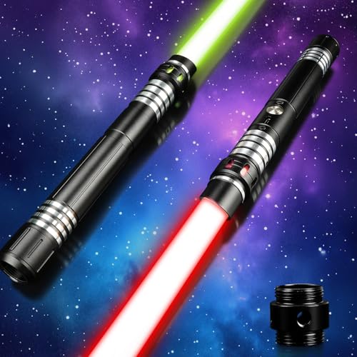 Jellybibo Sable de luz de 16 Colores, Sable de luz de Duelo con 4 Modos y Efectos de Sonido, Apto para niños y Adultos, Ideal para Fiestas, Regalos y Juegos de rol (B)