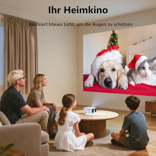 YOTON Mini Beamer Klein [180° Drehung & Auto Keystone] Projektor 1080P Unterstützt 15000L, 50% Zoom Tragbarer Beamer für Heimkino Schlafzimmer Kompatibel mit HDMI/USB/Handy/PS5/TV Stick, Schwarz