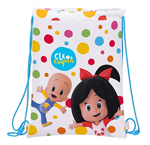 Safta Cleo &Amp; Cuquin, Mochila Saco Unisex Niños, Blanco/Multicolor, M