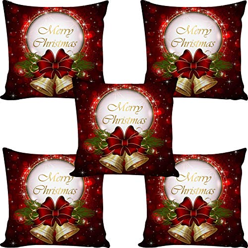 Image of Decorative Printed Square Cushion Cover Set of 5 Throw Pillow Covers /Cases for Couch Sofa Home (16 x 16 inch or 40cm x40cm) ATCU066