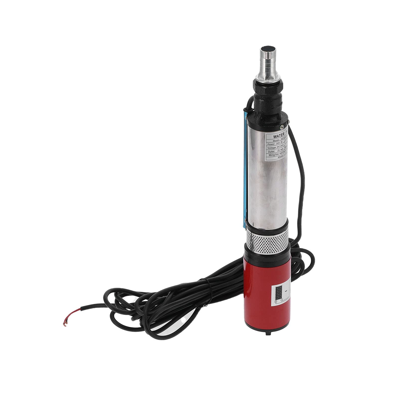 Akozon Bomba de Pozo Profundo de CC, Bomba Solar Grande de 24V de de 35M con Motor de Latón e Impulsor Flotante para Agricultura de Riego Hidráulico