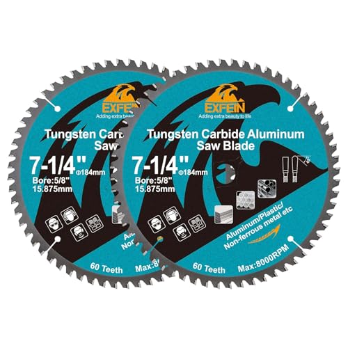 Image of Metal Blade 7-1 /4-Inch for Aluminum Non Ferrous 60 Tooth Tungsten Carbide Tipped Blade with 5 /8-Inch Arbor Pack of 2