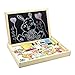 Lewo Wooden Large Educational Toys Magnetic Letters Numbers Animals Learning Puzzle Games Drawing Board with Writing Drawing Doodle Side Dry Erase Board for Kids (Puzzle Game)