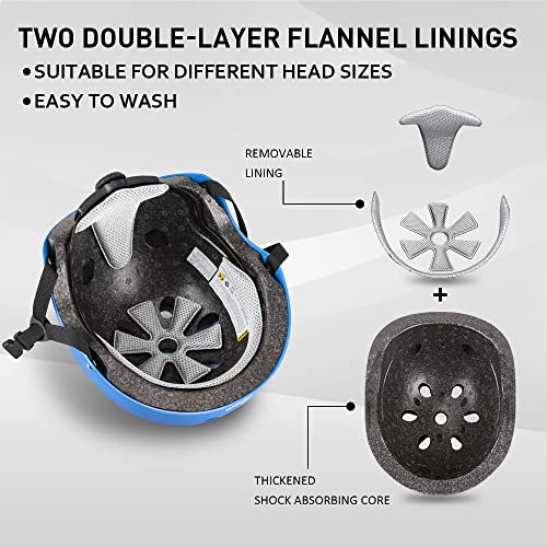 image for JBM Skating Protective Gear Adult Skateboard Helmet Knee and Elbow Pad