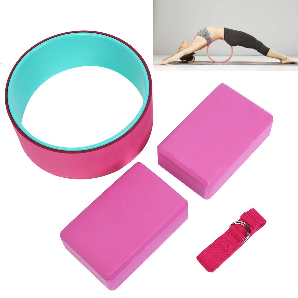 Yoga Prop Wheel, Set di Ruote, Dharma Yoga Prop Wheel e Cinghia Stretching Fitness Set per Migliorare i piegamenti All'Indietro per Lo Stretching della Ruota Yoga per la Schiena