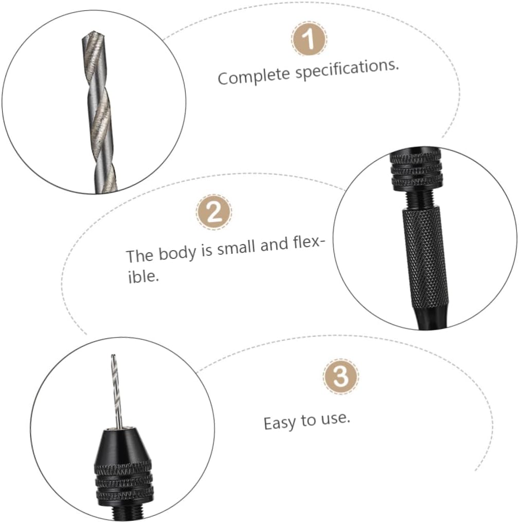 SEWACC 1Set Hand Drill Pin Vise Bit Accessory Kit for Jewelry and Woodworking Crafts Versatile Rotary Tool for Drilling Beads and More