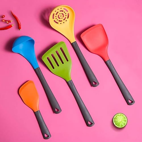 Miniatura 2 de Juego de utensilios de cocina, juego de utensilios de cocina de silicona, cuchara de filtro de cocina, práctico kit de cubiertos, cuchara, espátula,