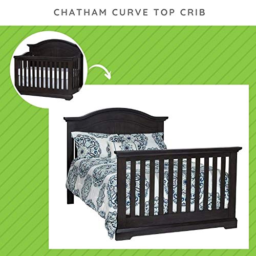 Image of Full-Size Conversion Kit Bed Rails for Munire & Echelon Convertible Cribs - Solid Wood Rail - Toddler and Adult Bed Rail for Full-Size Beds - Essential Nursery & Baby Furniture (Slate /Grpahite)