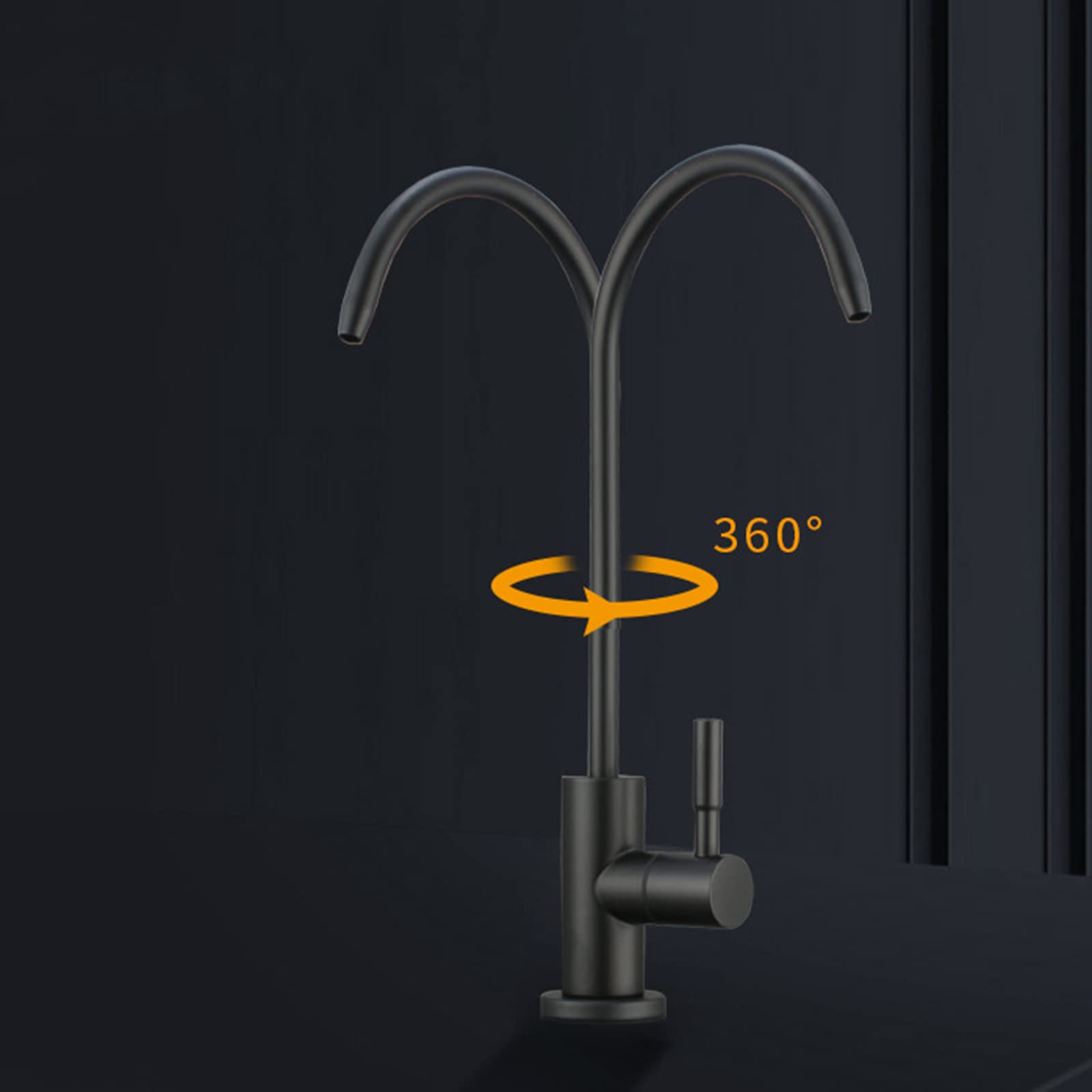 Rubinetto del filtro dell'acqua Rubinetto della cucina del rubinetto dell'acqua del filtro del lavello rotante 360, rubinetto della cucina cromato (Colore : Nero)