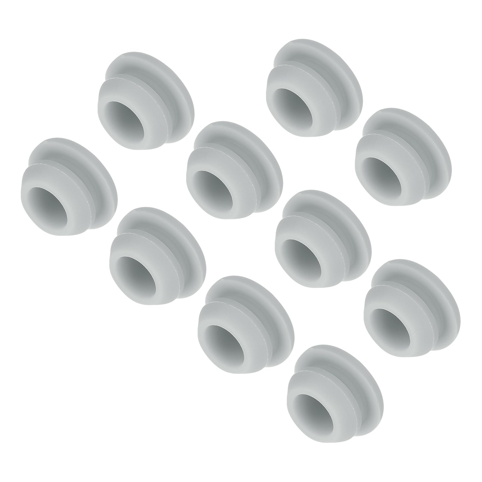 MECCANIXITY 10pcs Silicone Snap in Locking Hole Plugs,9mm/0.4 Inch Mounting Diameter Narrow Groove Width 2mm Panel Seal Cover Round for Kitchen Bulkheads Waterproof Sealing Plugs Grey