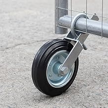 6" Gate Wheel Caster for Metal Swing With 1-5/8" Thru 2" Frames, Heavy Duty Support Wheel for Chain Link Fence, Prevent Dragging, 2 Pcs, Silvery