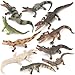 THINKBAY 10PCS Crocodile Toys, Realistic Alligator Animal Toys for Kids, Include White Caiman, Crocodile, Alligator Figurines Cake Toppers Birthday Gift Party Favors for Boy