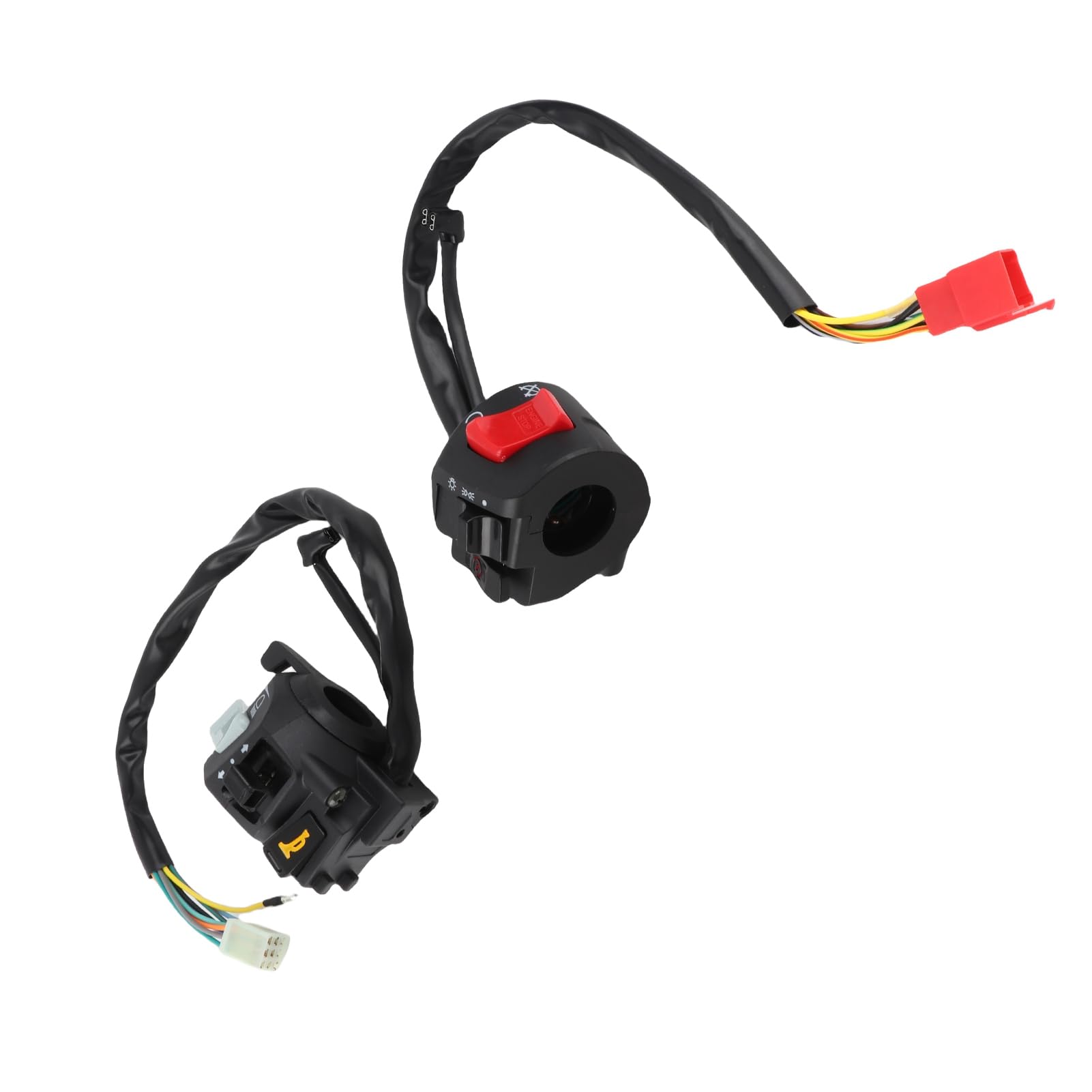– 2PCS Universal Motorcycle Control Switch Horn 7/8'' Handlebar Switch Left Side and Right Side Scooter Switches