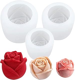 3Pcs Rose Flower Silicone Molds Set, DIY Valentine's Day Silicone Mold, ...