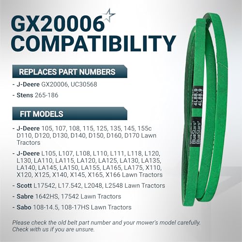 Image of [Upgraded Grip120] BlueStars GX20006 UC30568 Drive Belt | Aramid Cord 88.9 inch
