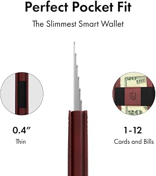 Ekster Parliament Pop Up Minimalist Wallet for Men - Merlot Red