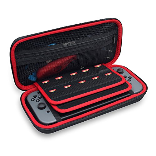 MPTECK @ Funda para Nintendo Switch Bolsa transporte Viaje rígida case accesorios mando consola nintendo switch juegos mario odyssey arms dragon ball xenoverse 2 mario kart 8 deluxe lego marvel car 3