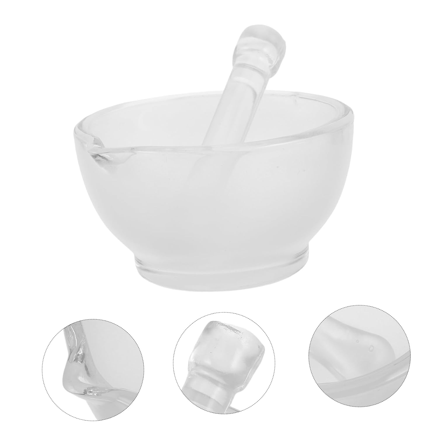 OUNONA Science Lab Equipment Glass Mortar and Pestle Bowl for Grinding Mixing Versatile for Lab Work Handheld Polished