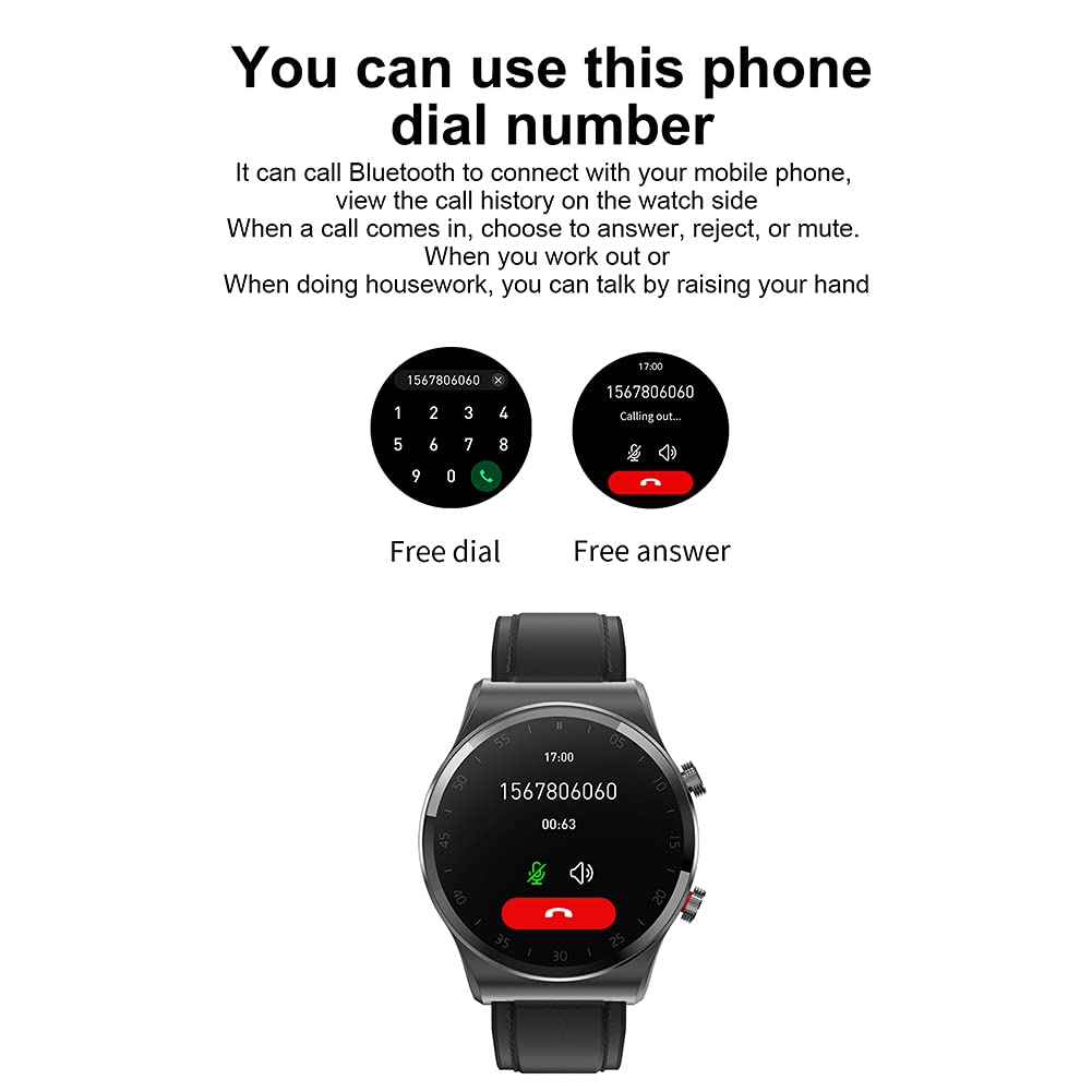 Reloj Inteligente con Llamada, Bluetooth 5.0, Rastreador De Ejercicios con Pantalla Táctil Completa De 1.3 Pulgadas, Modo Multideportivo, Podómetro Impermeable IP67, Reproductor De Música