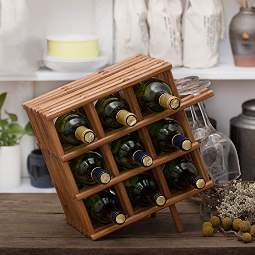 Soporte para botellas y secado de copas de ratán natural